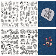 Non-Woven Embroidery Aid Drawing Sketch, Rectangle, Mixed Shapes, 297x210mmm, 4pcs/set(DIY-WH0538-013)