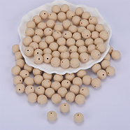 Round Silicone Focal Beads, Chewing Beads For Teethers, DIY Nursing Necklaces Making, Wheat, 15mm, Hole: 2mm(SI-JX0046A-88)