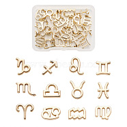 Alloy Charms, 12 Constellations, Light Gold, 11x12.5mm, 12pcs/set, 2 sets(FIND-FW0001-02)