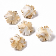 Acrylic Pendants, Imitation Gemstone Style, Flower, BurlyWood, 21x19x9.5mm, Hole: 1.6mm, about 329pcs/500g(OACR-C011-02)