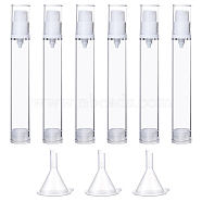 6Pcs Plastic Sample Perfume Spray Bottles, Travel Fine Mist Atomizer, Refillable Bottle, with 3Pcs Funnel Hopper, Clear, 3.7~12.9x0.6~1.85cm(MRMJ-GL0001-15)