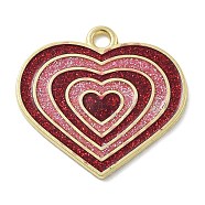 Alloy Pendants, with Enamel, Valentine's Day, Heart, 24x25.5x1.5mm, Hole: 2mm(ENAM-D285-04G-14)