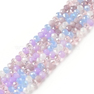 Glass Beads Strands, Faceted, Abacus, Colorful, 4x3mm, Hole: 1mm, about 136~147pcs/strand, 17.44''(44.3cm)(X-GLAA-I015-03A)