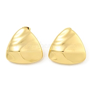 Rack Plating Brass Stud Earrings, Long-Lasting Plated, Lead Free & Cadmium Free, Triangle, Real 18K Gold Plated, 26x27mm(EJEW-M247-20G)