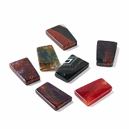 Natural Crackle Agate Pendants, Dyed & Heated, Trapezoid, 30.5~39x19.5~27x3.5~5mm, Hole: 1.8~2mm(G-B030-16B)