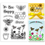 Custom PVC Plastic Clear Stamps, for DIY Scrapbooking, Photo Album Decorative, Cards Making, Bees, 160x110mm(DIY-WH0618-0147)