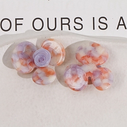 Cellulose Acetate(Resin) Cabochons, Flower, Coral, 31x30mm(PW-WG19254-01)