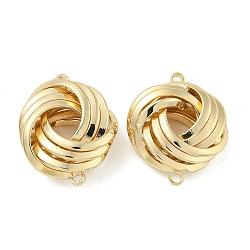 Knot Brass Connector Charms, Real 18K Gold Plated, 17.5x14x7.5mm, Hole: 1.2mm(KK-N254-100G)