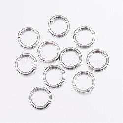 Tarnish Resistant 304 Stainless Steel Open Jump Rings, Round, Stainless Steel Color, 12 Gauge, 13x2mm, Inner Diameter: 9.5mm(STAS-P151-02)