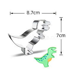 Non-Tarnish DIY 430 Stainless Steel Dinosaur-shaped Cutter Candlestick Candle Molds, Fondant Biscuit Cookie Cutting Mould, Stainless Steel Color, 7x8.7x2.5cm(CAND-PW0001-515I)