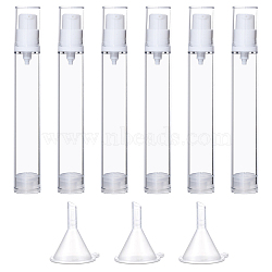 6Pcs Plastic Sample Perfume Spray Bottles, Travel Fine Mist Atomizer, Refillable Bottle, with 3Pcs Funnel Hopper, Clear, 3.7~12.9x0.6~1.85cm(MRMJ-GL0001-15)