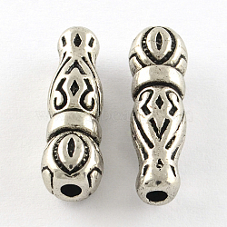 Tibetan Style Alloy Dorje Vajra Beads, Cadmium Free & Lead Free, Antique Silver, 23x7x7mm, Hole: 2mm, about 300pcs/1000g(TIBE-Q047-22AS-RS)