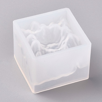 Silicone Molds, Resin Casting Molds, For UV Resin, Epoxy Resin Jewelry Making, Mountain, White, 54x54x41mm, Inner Diameter: 50x50mm