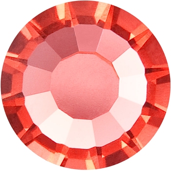 Preciosa&reg Crystal Hotfix Flatback Stones, Czech Crystal, Round(438 11 612 Chaton Rose VIVA 12 &reg), 90350 Padparadscha, SS10(2.7~2.9mm)