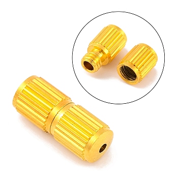 Brass Screw Clasps, Column, Light Gold, 10x4mm, Hole: 0.5mm