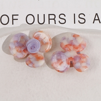 Cellulose Acetate(Resin) Cabochons, Flower, Coral, 31x30mm