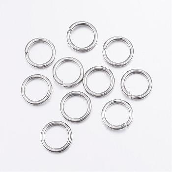 Tarnish Resistant 304 Stainless Steel Open Jump Rings, Round, Stainless Steel Color, 12 Gauge, 13x2mm, Inner Diameter: 9.5mm