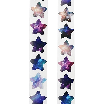 Self-Adhesive Paper Gift Tag Stickers, for Party, Decorative Presents, Star, Indigo, 27mm, 500pcs/roll