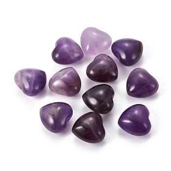 Natural Amethyst Heart Love Stone, Pocket Palm Stone for Reiki Balancing, 15x15.5x10mm