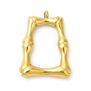 Ion Plating(IP) 304 Stainless Steel Pendants, Trapezoid Charm, Golden, 24x17.5x4mm, Hole: 1.8mm