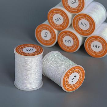 Polyester Metallic Thread, White, 1mm, about 7.65 yards(7m)/roll