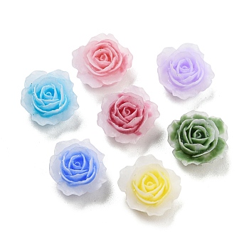 Opaque Resin Cabochons, Flower, Mixed Color, 10x11x6mm