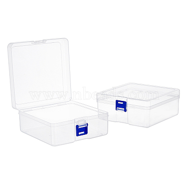 Clear Square Plastic Beads Containers