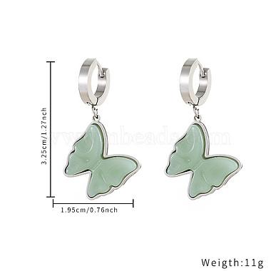 boucles d'oreilles pendantes en acier titane(OS9134-1)-3