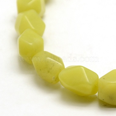 Citron naturelles perles de jade de polygones brins(G-P063-85)-3