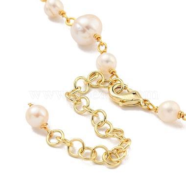 Natural Pearl Oval Pendant Necklaces(NJEW-M214-02G)-3