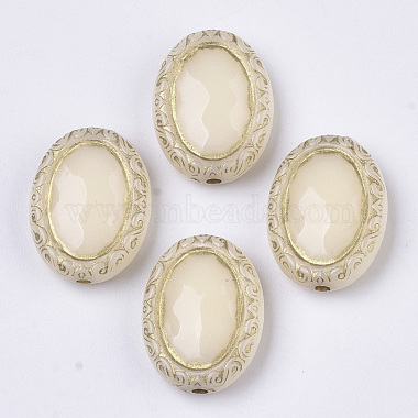 18mm Bisque Oval Acrylic Beads