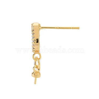 Brass Micro Pave Clear Cubic Zirconia Stud Earring Findings(KK-N233-127-NF)-4