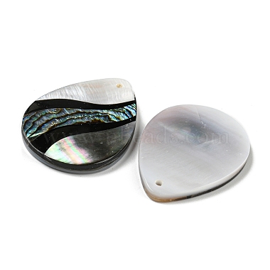 Natural Freshwater Shell & Black Lip Shell & Paua Shell & Natural White Shell Pendants(BSHE-G034-05)-2