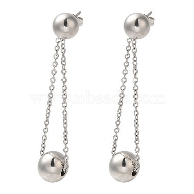 Round 304 Stainless Steel Stud Earrings