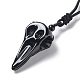 Natural Mixed Stone Plague Doctor Pendant Necklace with Nylon Rope(NJEW-H009-01)-5