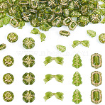100G 110Pcs 5 Styles Transparent Acrylic Beads, Mixed Shapes, with Golden Metal Enlaced, Olive Drab, 14~20x11.5~29x4.5~8.5mm, Hole: 1.4~1.8mm, 20g/style
(OACR-BT0001-08)