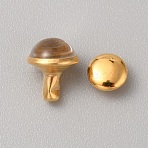 Round Brass Semi-Tublar Rivets, Collision Rivet, with Glass, for Purse, Bags, Boots, Leather Crafts Decoration, Golden, Clear, 9x7.5mm, Pin: 2.7mm, Cap: 5.5x3mm, Hole: 2.5mm(FIND-WH0423-44A)