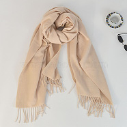 Women's Long Plaid Polyester Imitation Cashmere Tassels Scarf, Winter/Fall Warm Large Soft Tartan Shawls Wraps, Bisque, 2000x650mm(COHT-PW0001-34-18)