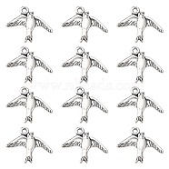 Alloy Pendants, Bird, Lead Free and Cadmium Free, Antique Silver, 17.5x22.5x1.5mm, Hole: 2mm(EA11924Y)