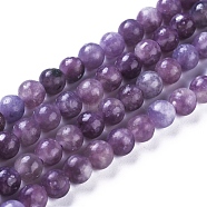 Natural Lepidolite/Purple Mica Stone Beads Strands, Round, 8mm, Hole: 1.2mm, about 47pcs/strand, 15.55 inch(39.5cm)(G-D0020-15-8mm)