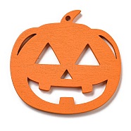 Halloween Wood Hanging Sign, for Home Halloween Party Decorations, Pumpkin, 68x71x4.5mm, Hole: 3mm(WOOD-U004-02D)