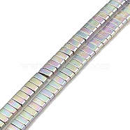 Electroplated Non-magnetic Synthetic Hematite Beads Strands, Rectangle, 2-Hole, Rainbow Plated, 5x2x2mm, Hole: 0.8mm, about 193pcs/strand, 8.27 inch(21cm)(G-G089-A02-13)