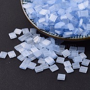MIYUKI TILA Beads, Japanese Seed Beads, 2-Hole, (TL2562) Silk Pale Blue, 5x5x1.9mm, Hole: 0.8mm, about 118pcs/10g(X-SEED-J020-TL2562)