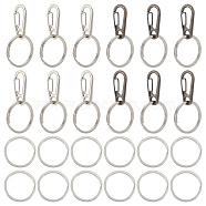 20Pcs 2 Colors Zinc Alloy Rock Climbing Carabiners, and 20Pcs 304 Stainless Steel Split Key Rings, Mixed Color, 31.5x14.5x7mm(KEYC-AR0001-02)