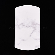 Paper Pillow Boxes, Gift Candy Packing Box, Marble Texture Pattern, White, Box: 12.5x7.6x1.9cm, Unfold: 14.5x7.9x0.1cm(CON-L020-03A)