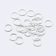 925 Sterling Silver Round Rings, Soldered Jump Rings, Silver, 6x0.9mm, Inner Diameter: 4mm, about 90pcs/10g(STER-F036-03S-0.9x6)