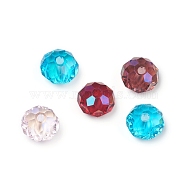 Electroplate Glass Beads, AB Color Plated, Faceted, Rondelle, Mixed Color, 8x6mm, Hole: 1.4mm(RGLA-L024-H-MO-B)