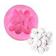 Food Grade Silicone Molds, Fondant Molds, For DIY Cake Decoration, Chocolate, Candy, UV Resin & Epoxy Resin Jewelry Making, Flower, Deep Pink, 76x31mm, Inner Diameter: 68x61mm(DIY-L019-061)