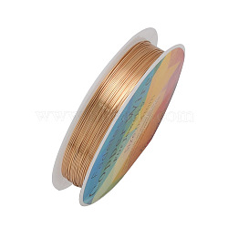 Round Copper Jewelry Wire, Light Gold, 22 Gauge, 0.6mm, about 19.68 Feet(6m)/roll(CWIR-CW0.6mm-26)