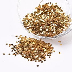 Ornament Accessories Plastic Paillette/Sequins Beads, Star, Gold, 2.5x2.5x0.1mm, about 450000pcs/pound(PVC-G001-05E)